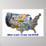 United States License Plate Map Print