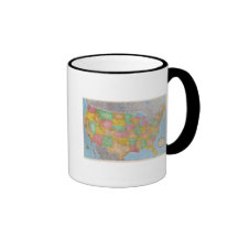 United States Map 3 Coffee Mugs