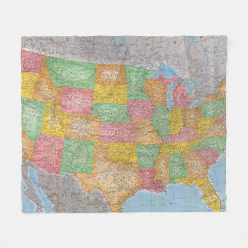 United States Map 3 Fleece Blanket Zazzle