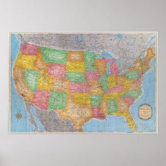United States Map 3 Print