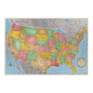 United States Map 3 Print