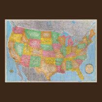 United States Map 3 posters