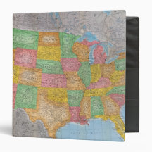 United States Map 3 Vinyl Binder