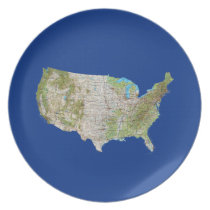 United States Map Plate