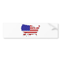 United States Map & Stars-N-Stripes Flag Bumper Stickers