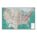 United States Maps, Printed Road Map Poster by cutencomfy United States Maps, Printed Road Map Poster