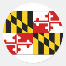United States Maryland Flag Round Sticker