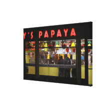 United States, New York. Gray's Papaya: window Gallery Wrapped Canvas