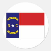 United States North Carolina Flag Round Stickers