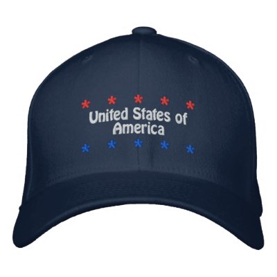 United States of America Embroidered Hats by Stitchbaby