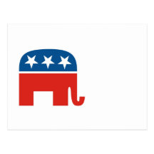 united states of america republican party elephant postcard