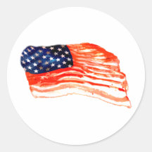 United States of Bacon Round Sticker