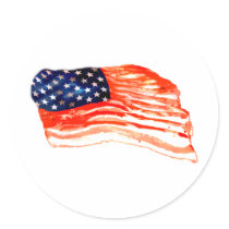United States of Bacon Round Sticker