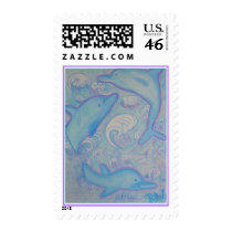 United States Postal Stamps -Happy Dolphins
