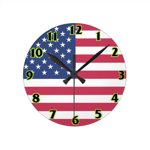 United States Round Clock Zazzle