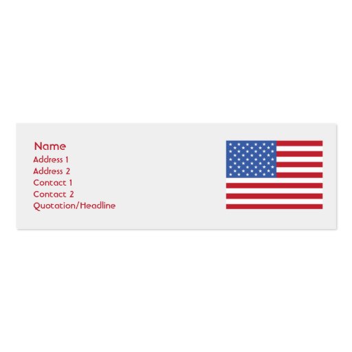 United States - Skinny Business Card Templates (front side)