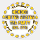 United States Tea Party Round Stickers