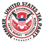 United States Tea Party Round Stickers