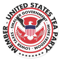 United States Tea Party Round Stickers