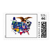 United States USA Soccer Eagle Stamp
