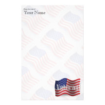 United States Veteran Waving Flag Stationery