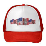 United States Veteran Waving Flag Trucker Hat
