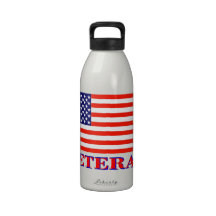 United States Veterans Flag Drinking Bottle