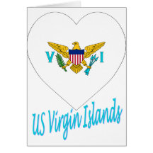 United States Virgin Islands Flag Heart Card