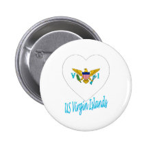 United States Virgin Islands Flag Heart Pins