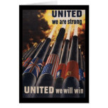 United We Are Strong United We Will Win cards