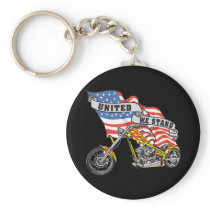 United We Stand Biker Key Chain