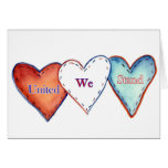 United We Stand Patriotic Hearts Card