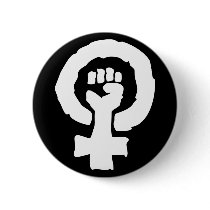 Universal Female symbol Solidarity hand Pinback Button