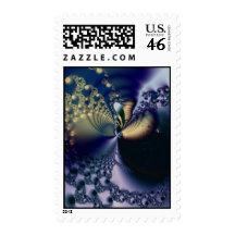 Universe · Fractal Art · Blue & Gold Stamps
