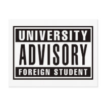 University Advisory Foreign Student postcards
