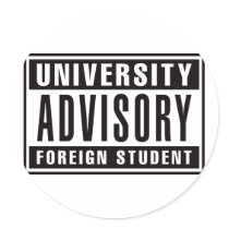 University Advisory Foreign Student stickers