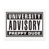 University Advisory Preppy Dude postcards by visualnewbie University Advisory Preppy Dude postcards