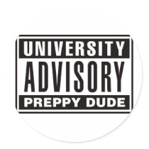 University Advisory Preppy Dude Sticker