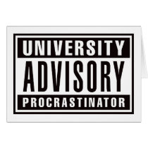 University Advisory Procrastinator cards