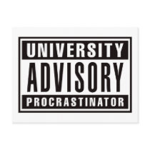 University Advisory Procrastinator postcards