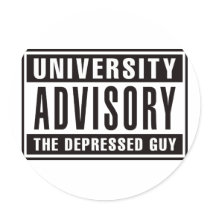 University Advisory The Depressed Guy stickers