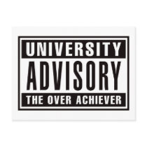 University Advisory The Over Achiever postcards