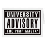 University Advisory The Pimp Masta cards