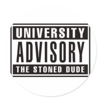 University Advisory The Stoned Dude stickers