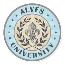 University Alves Light Blue Round Stickers