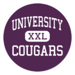University - Cougars - High - Orlando Florida Round Sticker