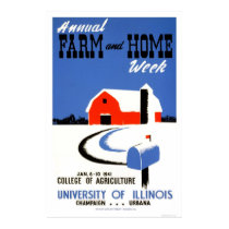 University Illinois Farm 1941 WPA posters
