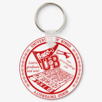 University Of Bingo red seal button keychains