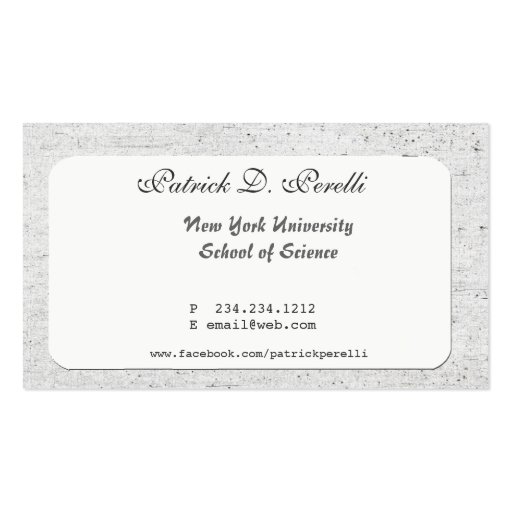 University Student College Business Card (front side)