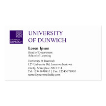 University Style - Deep Purple Business Card Template